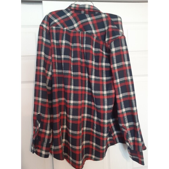 NWOT Urban Republic XL Flannel Shirt Red Blue Plaid Slim Button Up Long Sleeves - Picture 8 of 10